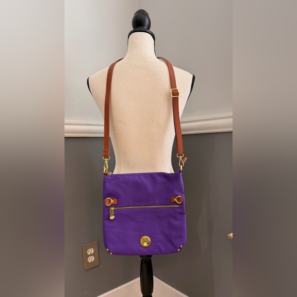 Joy Mangano Lightweight Travel TFID Crossbody Bag in Purple - Picture 2 of 10